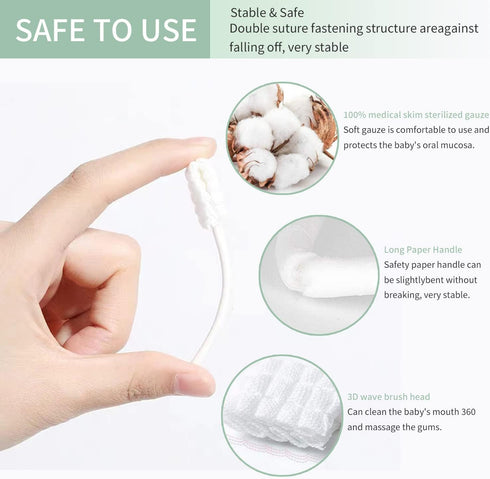 Baby Oral Cleaner Tongue Cleaner Newborn Tongue Cleaner 0-3 Months Baby Tongue Cleaner Baby Tongue Brush Infant Mouth Cleaner 102Pcs+1 Finger Toot...