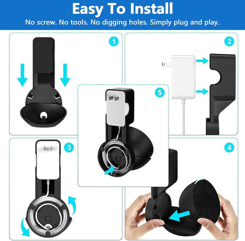 Echo Pop Wall Mount, Outlet Wall Mount Stand for Echo Pop, Holder Mount with Cord Management for Space-Saving, No Messy Cords or Screws, Perfect S...