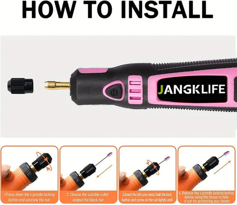 Mini Cordless Rotary Tool Kit, 3-Speed Adjustable and USB Rechargeable with 41 Accessories for Sanding, Polishing, Drilling, Etching, Engraving, D...