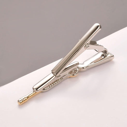 Personalised Tie Clips for Men Novelty Sword Gun Tie Bar Neckties for Wedding Anniversary Tie Pin Clips...
