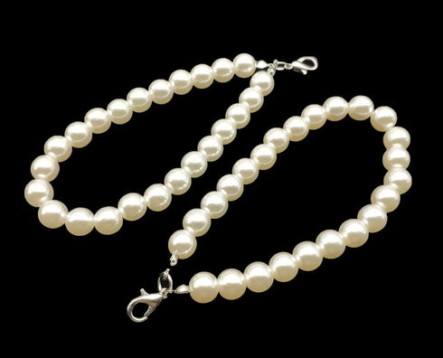 Sovenny 12 Pieces Pearl Beaded Lobster Clasp Key Chain Keyring Purse Bag Charm Decoration Accessory (Silver Clasp)...