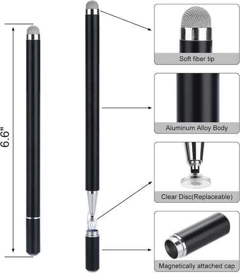 Stylus for iPad (2 Pcs), Magnetic Disc Capacitive Stylus Pens Touch Screens for Apple/iPhone/Ipad pro/Mini/Air/Android/Microsoft/Surface All Unive...