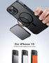 Tigowos Strong Magnetic for iPhone 15 Case Fits MagSafe 10FT Drop Resistant Matte Skin Feeling Back Cover Shockproof Slim Fit for iPhone 15 Phone ...