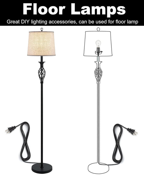 Lamp Rewire Kit, 12 Foot Matching Cord, 3 Way Socket and Essential Hardware, Table and Floor Lamps Socket Replacement, Rewire and Repair, DIY Ligh...