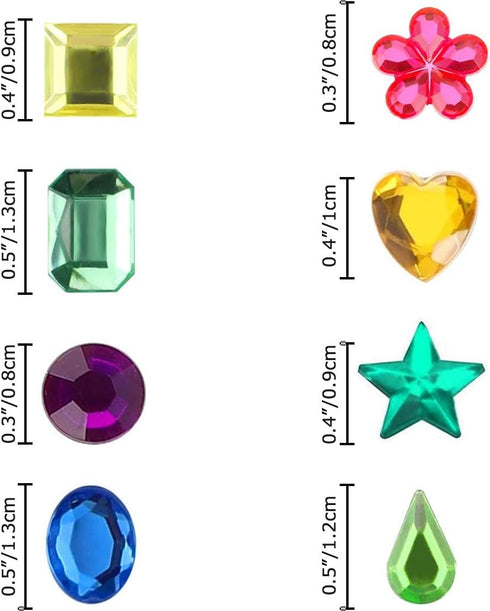 Gem Stickers 1200+ Self Adhesive Jewel for Crafts Sparkly Flatback Rhinestone Stickers Crystal Sticker for Kids DIY...