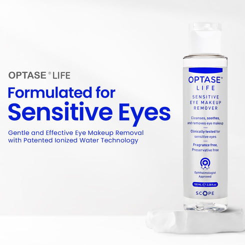 Optase Life Sensitive Eye Makeup Remover – Gentle & Effective for All Skin Types - Breakthrough Innovation vs Traditional Micellar Water - 100ml...