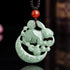 Wealth Rabbit Natural Green Jade Pendant Necklaces for Women Men, Fashion Rope Chain Amulet Hand-carved Good Luck Jewelry Choker Necklaces for Lov...