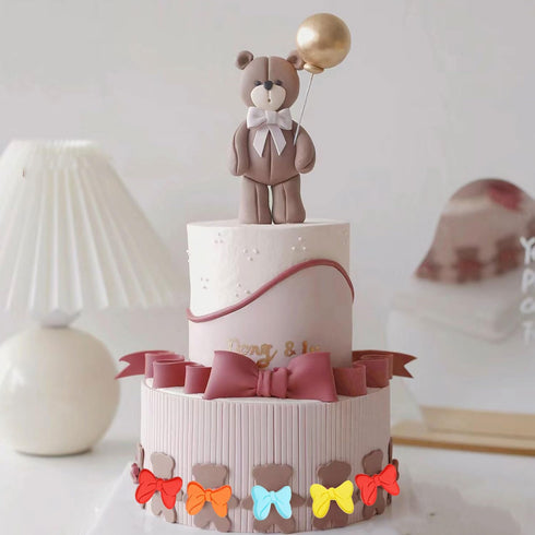 Bows Silicone Mold Mini Bow Fondant Molds Cartoon Butterfly Tie Edible Cartoon Cake Molds For Cake Decorating Cupcake Topper Chocolate Candy Gum P...