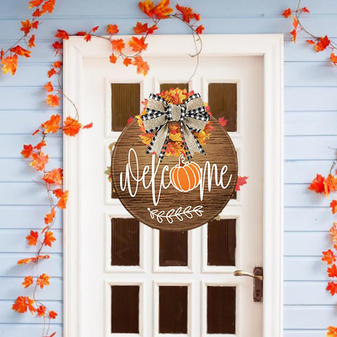 Large Fall Stencils for Painting on Wood 12”,Thanksgiving Stencil Round Hello Pumpkin Stencils Give Thanks Drawing Templates for Door Porch Hanger...