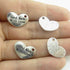 Hand Made With Love Charm,Heart-shaped Word Message Charm Pendant for DIY Jewelry Making Findings(50pcs,Antique Silver Tone)...