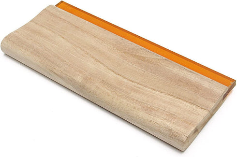 INTBUYING Screen Printing Squeegee Ink Squeegee Wooden Oiliness Scraper 75 Durometer 13inches Long 4 inches Wide with Rubber Blade and Wooden Hand...