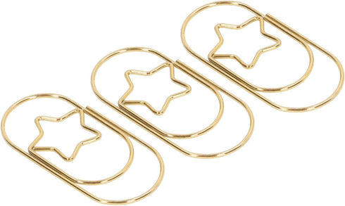 40Pcs Fancy Paper Clips, 4.9X2.4cm Strong Clamping Force Metal Five Pointed Star Shaped Paperclips, Office Supplies Paper Clamps with 4 Storage Bo...