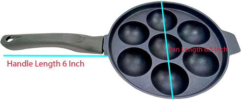 Appam Pan Appam Maker Non Stick Ebelskiver Patra Pancake Mold Appachatty Paniyaram Pan 7 Cavity Paniyarakkal Egg Pan Aluminium Appe Pan with Stain...