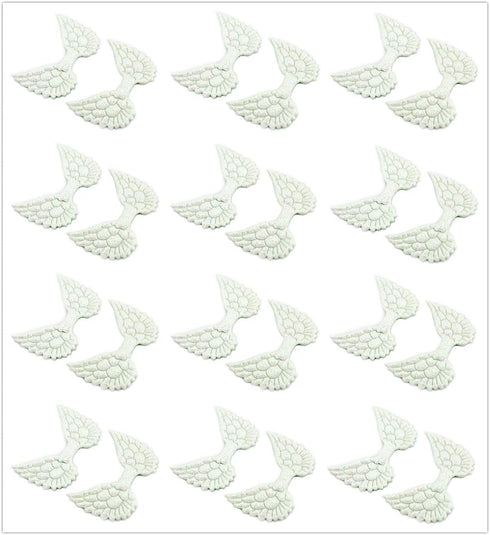 30 Pack Angel Wings Appliques Sew on Patches Trim for Hair Accessories Cake Topper Scrapbook Dollies Embellishment DIY Craft Supplies (White)...