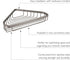 Sturdy Stainless Steel Corner Shower Caddy Basket, 9.5-Inch, Satin Nickel, Wall Mounted – Design House, 588921-SS...
