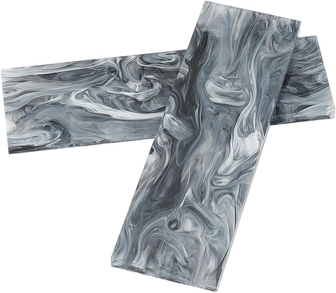 2pcs Marble Pattern Acrylic Knife Handle Scales Black Knife Grips Sheets Knife Scales Slabs Making Rectangle Knife Handle Tool 6.3×2×0.27inch for ...