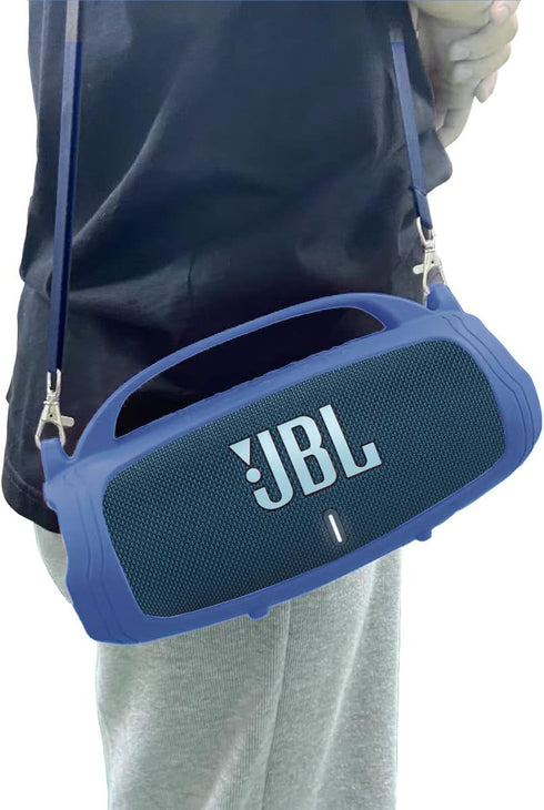 Silicone Cover Case for JBL Charge 5 Portable Bluetooth Speaker, Protective Skin Case for JBL Charge 5 Portable Bluetooth Speaker Accessories(Blue...
