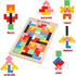 Wooden Puzzles Blocks Brain Teasers Toy Russian Tangram Colorful Jigsaw Game Montessori Intelligence STEM Preschool Educational Gift for Baby Todd...
