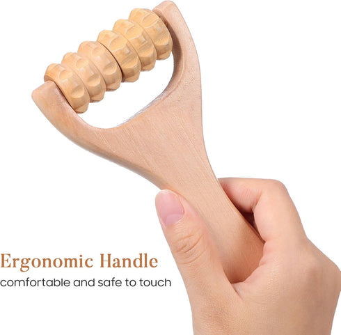 GLEAVI 3pcs Massage Hand Roller Massagers for Neck Wooden Massager Tool Massage Stick Roller Compact Shoulder Massager Wooden Massage Roller for B...