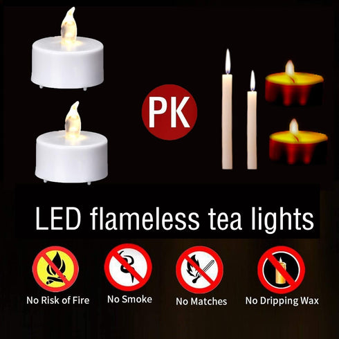 Battery Operated LED Tea Lights: 24PACK Flameless Votive Candles Lamp Realistic and Bright Flickering Holiday Gift Long Lasting 200Hours for Seaso...