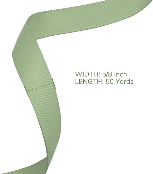 5/8 inch Spring Moss Grosgrain Ribbon 50 Yards for Gift Wrapping Weddings DIY Floral Decor Sewing & More...