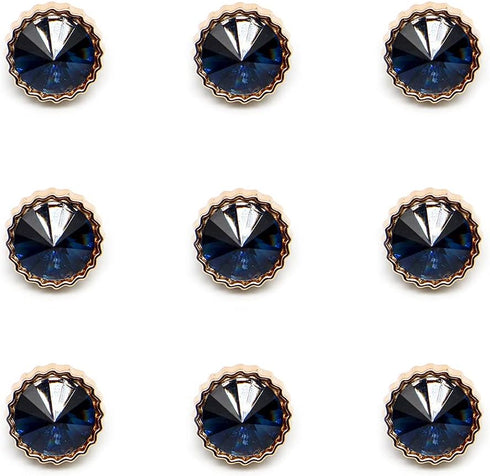 Decorative Navy Rhinestone Resin Sewing Shank Buttons 50 pcs - 12.5mm, 1/2"...