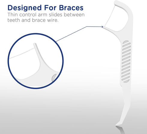 Orthodontic Flossers for Braces - Ortho Dental Floss Picks, 100 Count (Pack of 2), with a Travel Case...