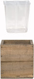 CYS EXCEL Cube Planter Box with Removable Plastic Liner (3"x3"x3")(6 PCS) | Multiple Size Choices Wood Square Planter | Indoor Decorative Window B...