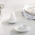 Set of 2 Egg Cups with Oval Base, White Porcelain Egg Holders for Hard or Soft Boiled Eggs, 3.5-Inch by 4-Inch...
