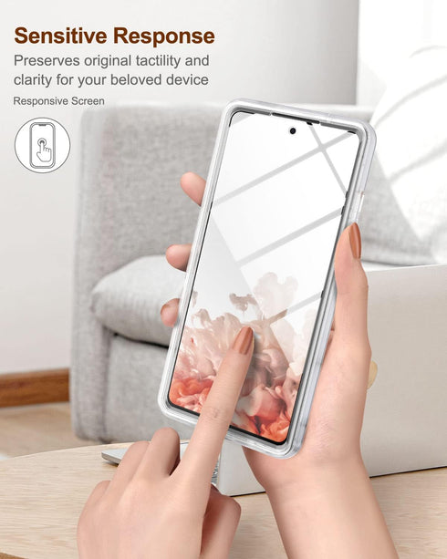 SURITCH Phone Case for Samsung Galaxy S20 FE, Front Cover Built-in Screen Protector Full-Body Protection Shockproof Rugged Silicone TPU Bumper Pro...