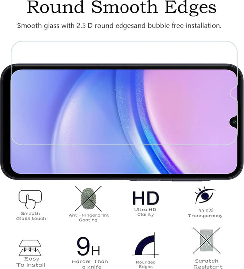 3 Pack for Samsung Galaxy A15 Screen Protector, Tempered Glass, Anti-Scratch, Anti-Fingerprint?9H Hardness Bubble Free HD Clarity...