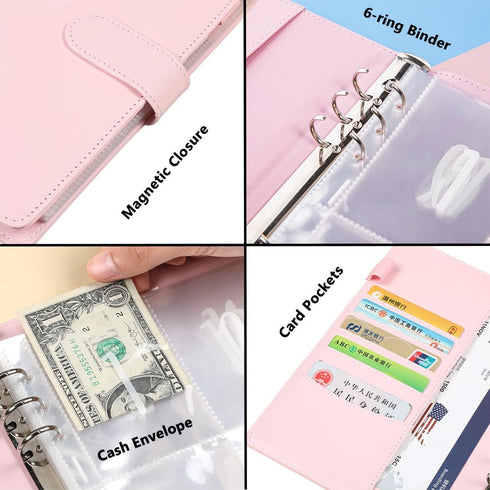 AUSTARK 100 Envelopes Money Saving Challenge, A5 Cash Saving Binder with 100 Envelopes & Tracker to Save $5050 (Pink)...