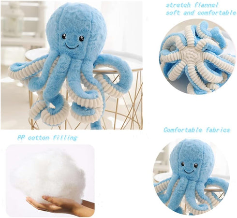 JOSON Cute Octopus Plush Toys, Soft Octopus Stuffed Animals, Girls and Boys Adult Birthday (16 Inch, Blue)...