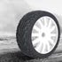 2Pcs Wheel Rim, Racing Car Rubber Wheel Hub Tires for 1/8 On-Road Racing RC (White)...