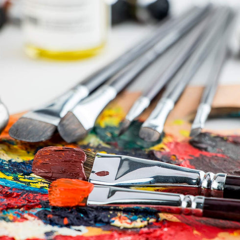 Transon Red Sable Filbert Paint Brushes 6pcs for Watercolor, Acrylic, Oil, Tempera and Gouache Painting...