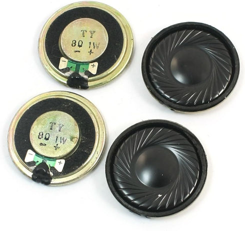 uxcell 4Pcs 1W 8 Ohm 32mm Dia Round Metal Internal Magnet Speaker Loudspeaker...