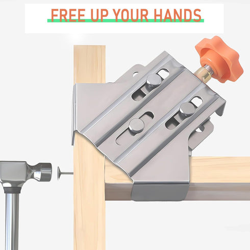 90 Degree Right Angle Clamp for Woodworking,Multipurpose Stainless Steel T-shaped Clamp,Single Handle 90 Degree Corner Clamping Tool with Adjustab...