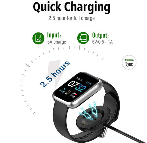 E ECSEM Charging Cable Compatible for iTouch Air 4/iTouch Air 3/iTouch Sport 4/iTouch Sport 3 Smartwatch, 2Pack Replacement USB Charging Charger C...