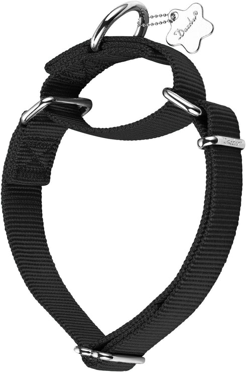 Martingale Collar Nylon Dog Collar - Dazzber No Pull Pet Collar Heavy Duty for Large Dogs, Adjustable 17 Inch to 25 Inch, Classic Black...