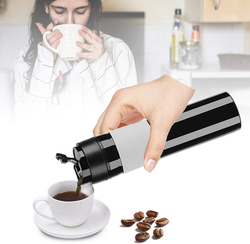 Fdit Portable Mini Espresso Maker Hand Held Pressure Caffe Espresso Machine Compact Manual Coffee Maker for Home Office Travel Outdoor(Black)...