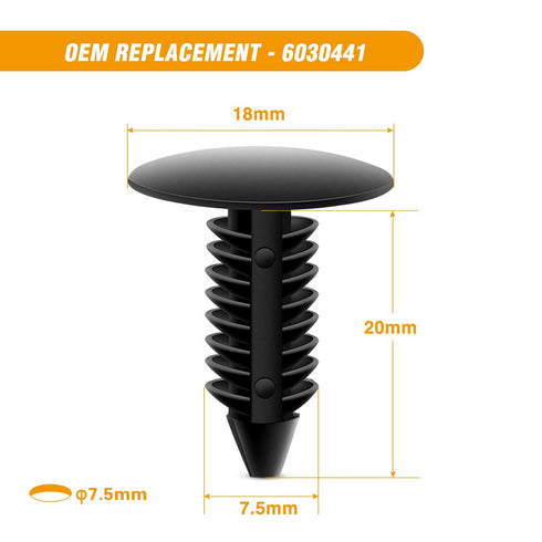 GOOACC 60Pcs Blind Rivet Fender Flare Rocker Moulding Bumper Shield Retainer Clip Assortment 6506007AA 68039280-AA 6030441 Replacement for Jeep Wr...