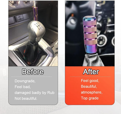 Shift Knob, 3.78" Aluminum Weighted Car Gear Shift Manual knobs with 3 Threaded Adapters M8 M10 M12 Fit Universal Manual Transmission Vehicle (Neo...