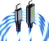 IHAO USB Type C to Type C PD 60W Fast Charging Cable Phone Charger High Data Speed Visible Cool LED Current Flowing for All USB C Device-Blue/39 I...