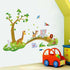 decalmile Jungle Animals Tree Wall Stickers Lion Giraffe Elephant Walking on Bridge Wall Decals Kids Room Baby Room Nursery Bedroom Wall Decor(Fin...