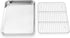 Baking Sheet and Cooling Rack Set, 2PCS Stainless Steel Cookie Sheets for Baking with Baking Rack, Size 9 x 7 x 1 Inch, Non Toxic & Heavy Duty & E...