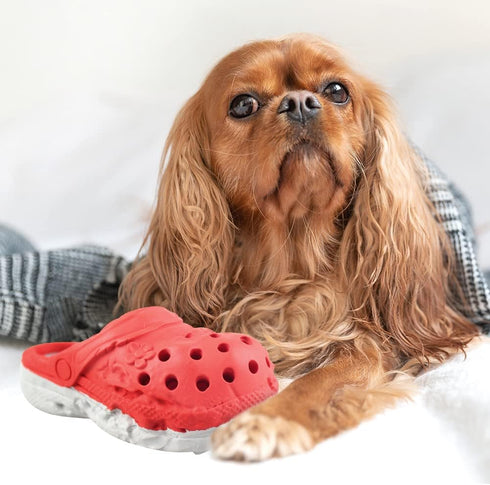 Dog Chew Toy,Durable Rubber Slipper Toy for Puppy,Dog Tough Toys for Pet Training and Cleaning Teeth,Interactive Puppy Toys Aggressive Chewers Sma...