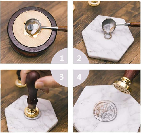 CRASPIRE Animal Wax Seal Stamp Dairy Cow Sealing Wax Stamps Retro Wood Stamp Wax Seal 25mm Removable Brass Seal Wood Handle for Envelopes Invitati...