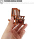 NUOBESTY Doll House Rocking Chairs Wooden Miniature Chairs Dollhouse Furniture Ornament Decor for Dollhouse Accessories Brown...