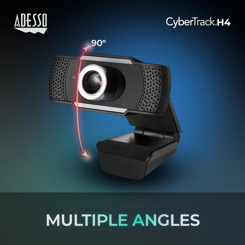 CyberTrack H4 Webcam 1080P HD USB Webcam with Built-in Microphone, Zoom Certified, Black...