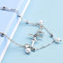 Boho Layered Pearl Anklet Silver Heartbeat Ankle Bracelet Love Heart Anklet Chain Beach Satellite Anklets Beaded Foot Chain Jewelry for Women and ...